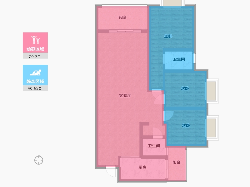 贵州省-安顺市-凯旋公园里-105.00-户型库-动静分区