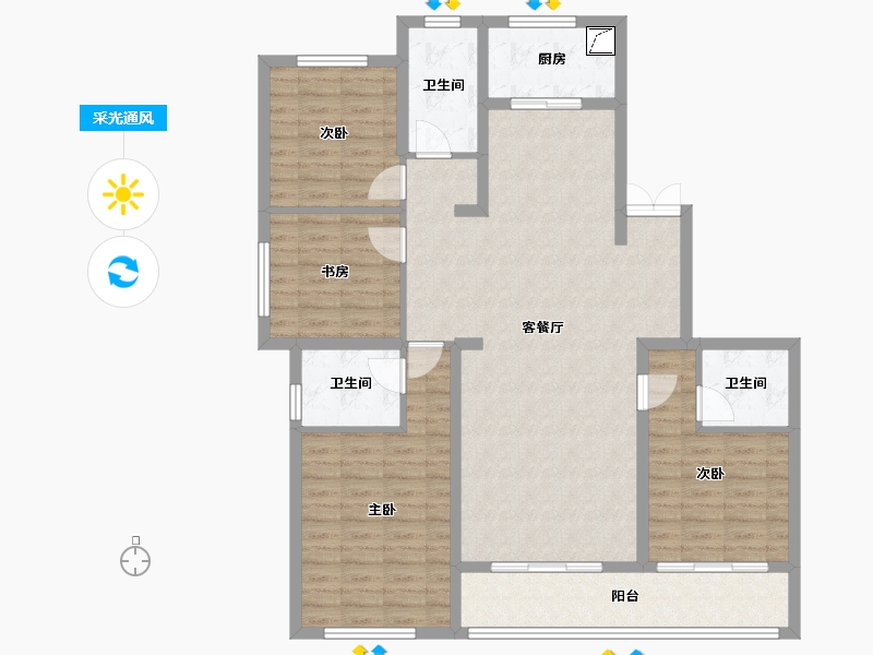 浙江省-温州市-霞-126.52-户型库-采光通风