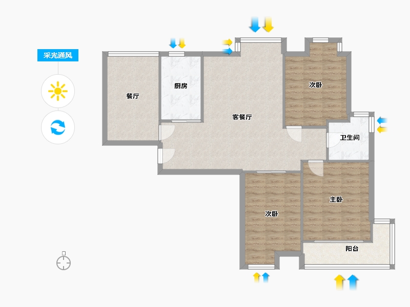 湖北省-武汉市-福星惠誉国际城-100.00-户型库-采光通风