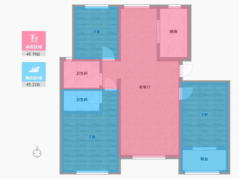 河北省-沧州市-泰福嘉苑-90.00-户型库-动静分区