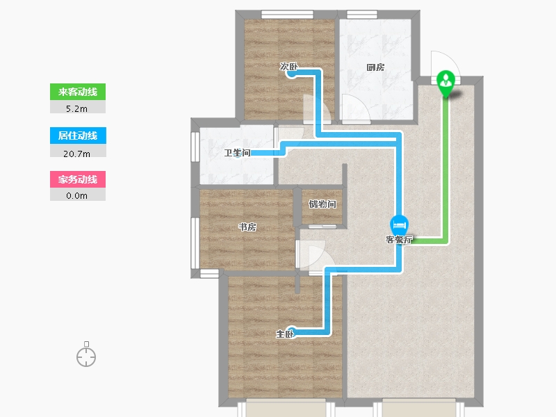 天津-天津市-万科运河文化村-68.60-户型库-动静线