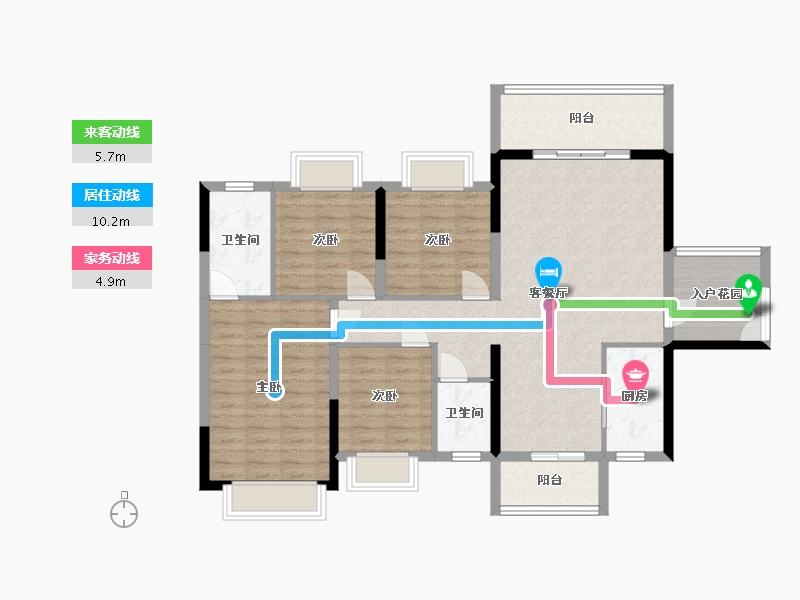 广西壮族自治区-来宾市-金色时代-125.80-户型库-动静线