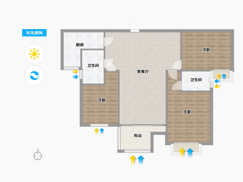 河南省-南阳市-书香水岸-100.00-户型库-采光通风