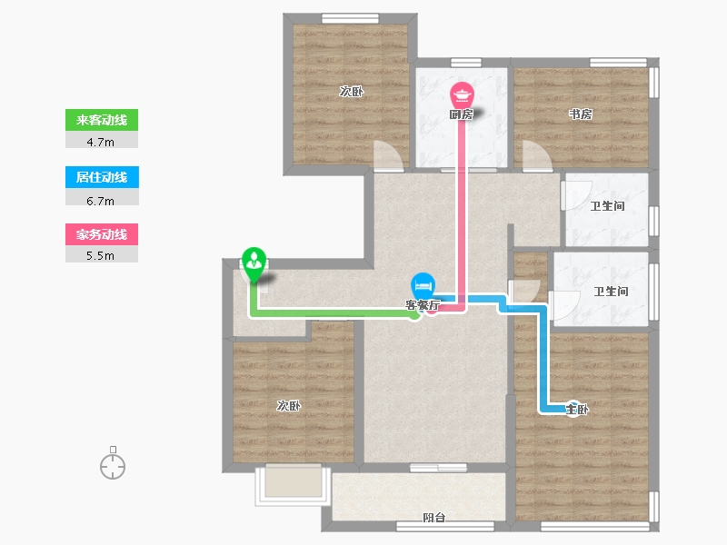 浙江省-宁波市-雅戈尔江上一期-100.00-户型库-动静线