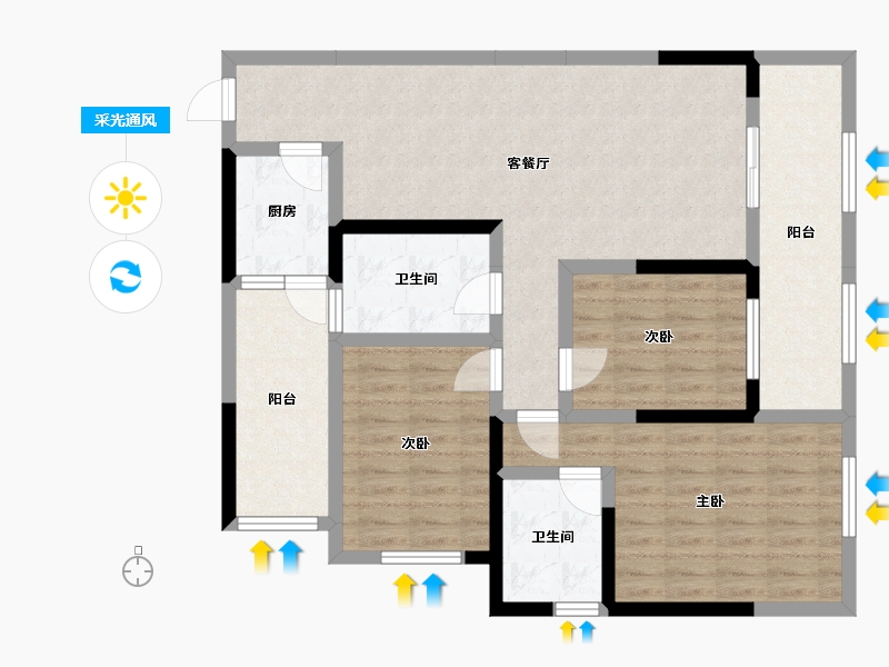 四川省-广元市-长虹天汇城-98.77-户型库-采光通风