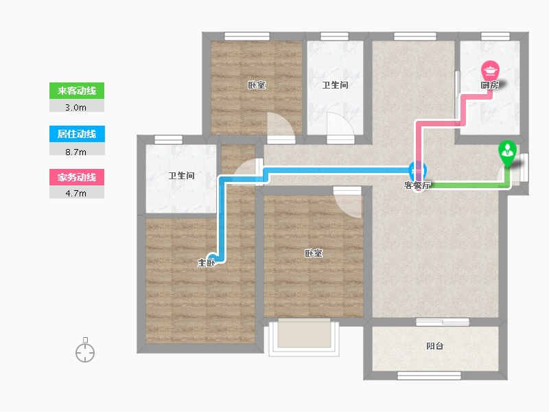 河北省-衡水市-天正.和平里-76.00-户型库-动静线