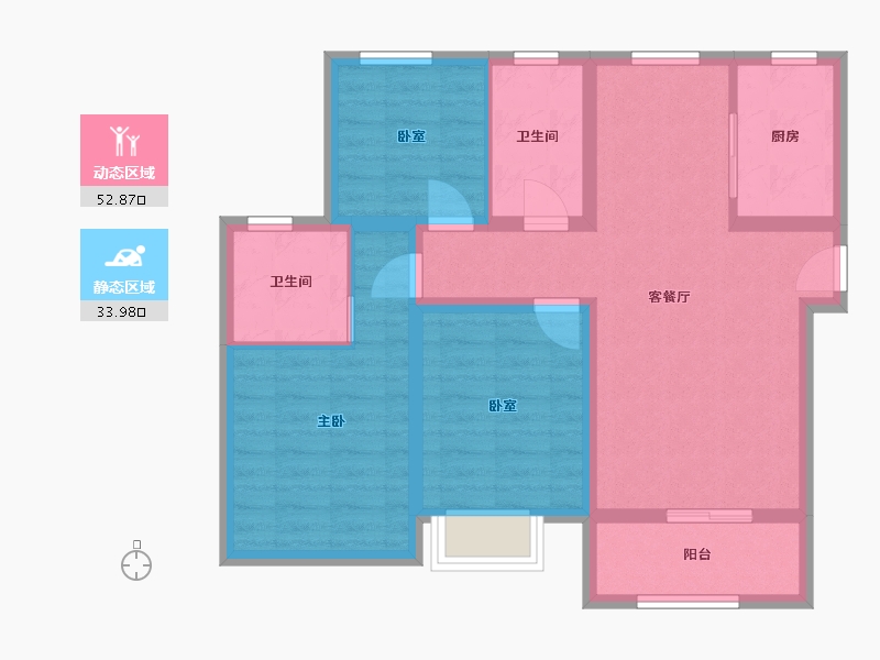 河北省-衡水市-天正.和平里-76.00-户型库-动静分区