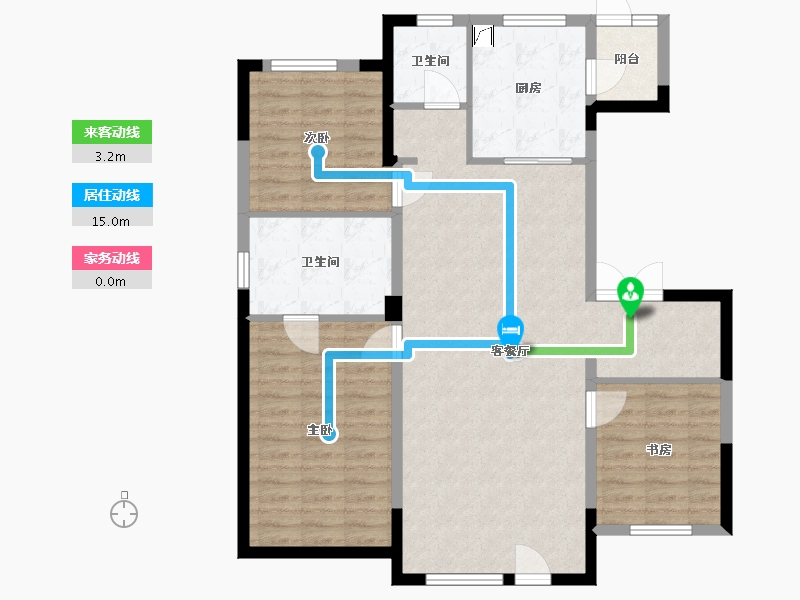 辽宁省-锦州市-香溢府-105.00-户型库-动静线