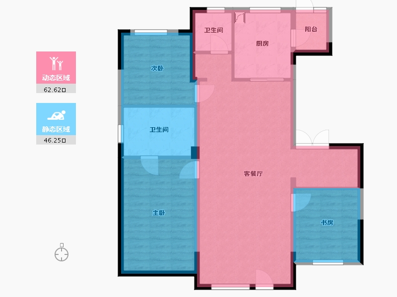 辽宁省-锦州市-香溢府-105.00-户型库-动静分区