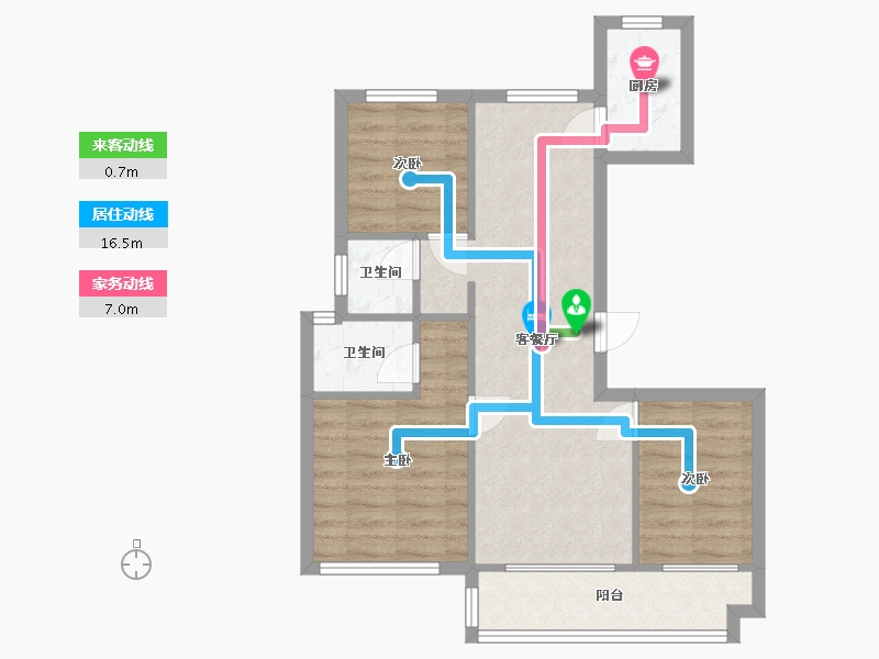 安徽省-合肥市-众发阳光壹号院-102.75-户型库-动静线