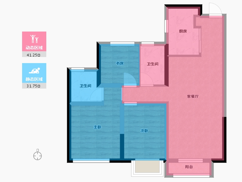 天津-天津市-金融街西青金悦府-73.01-户型库-动静分区