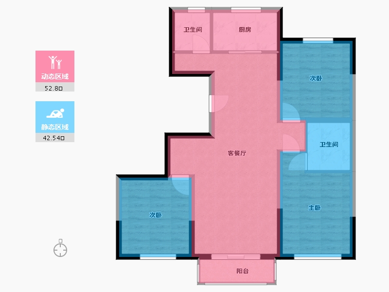 河北省-唐山市-美崖佳苑-100.00-户型库-动静分区