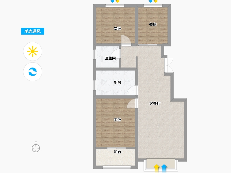 山东省-东营市-众富和悦府-82.47-户型库-采光通风