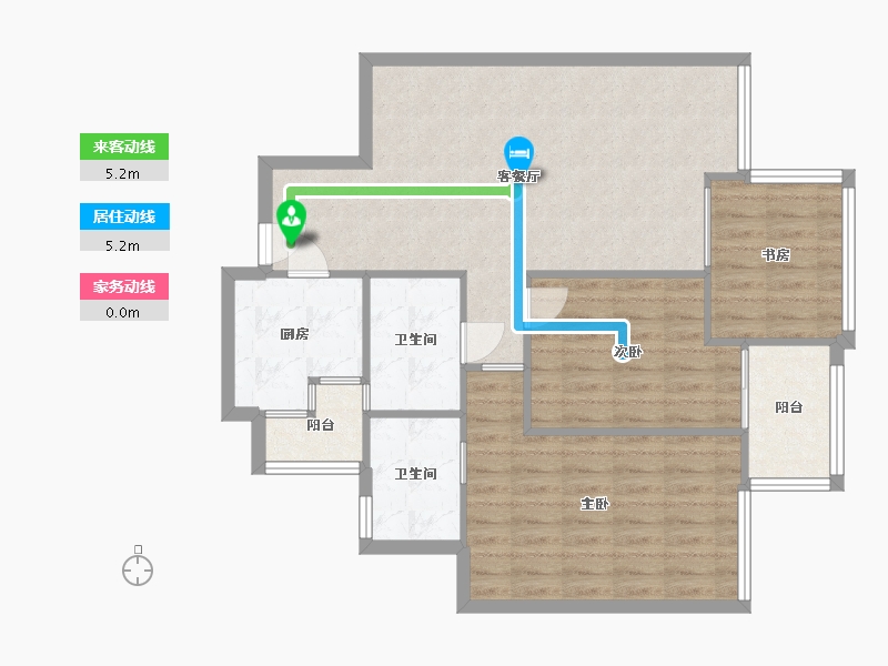 四川省-成都市-置信丽都花园城外侧B区-87.80-户型库-动静线