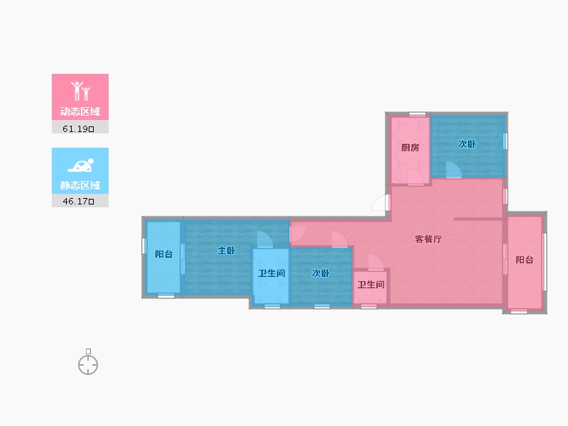 福建省-福州市-金辉珑岳花园一区-97.48-户型库-动静分区