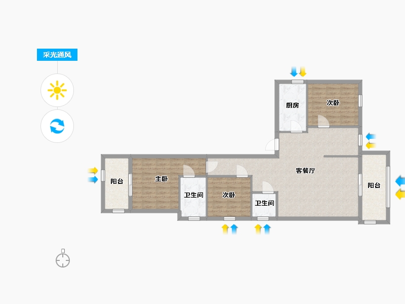 福建省-福州市-金辉珑岳花园一区-97.48-户型库-采光通风