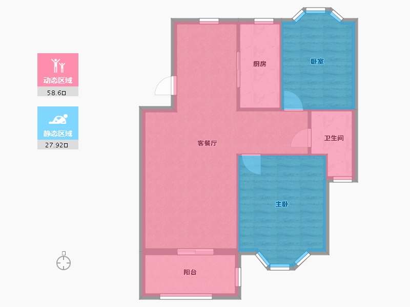 湖北省-武汉市-汉口花园-二期-83.00-户型库-动静分区