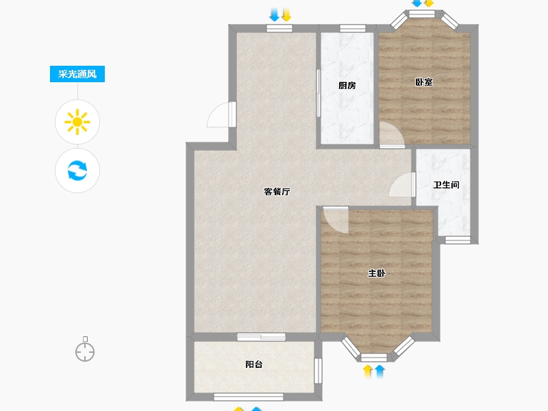 湖北省-武汉市-汉口花园-二期-83.00-户型库-采光通风