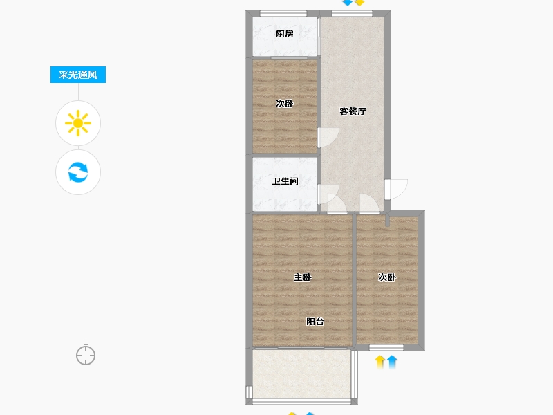 山东省-威海市-西北山生活小区-77.00-户型库-采光通风