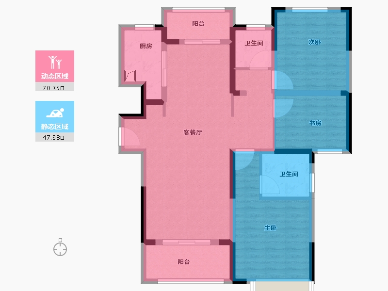 河南省-南阳市-建业幸福里-110.00-户型库-动静分区