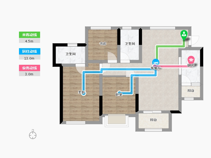 四川省-资阳市-朗基香樾府-77.00-户型库-动静线