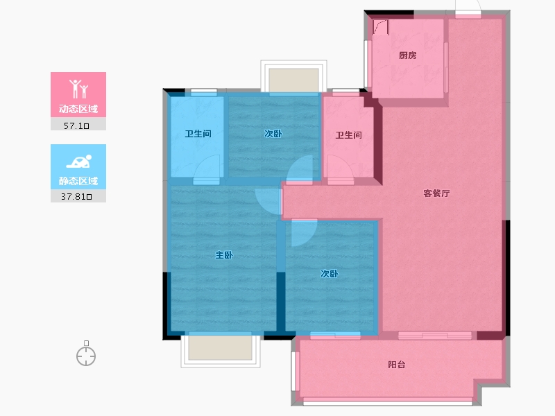 湖北省-宜昌市-保利山海大观-98.00-户型库-动静分区