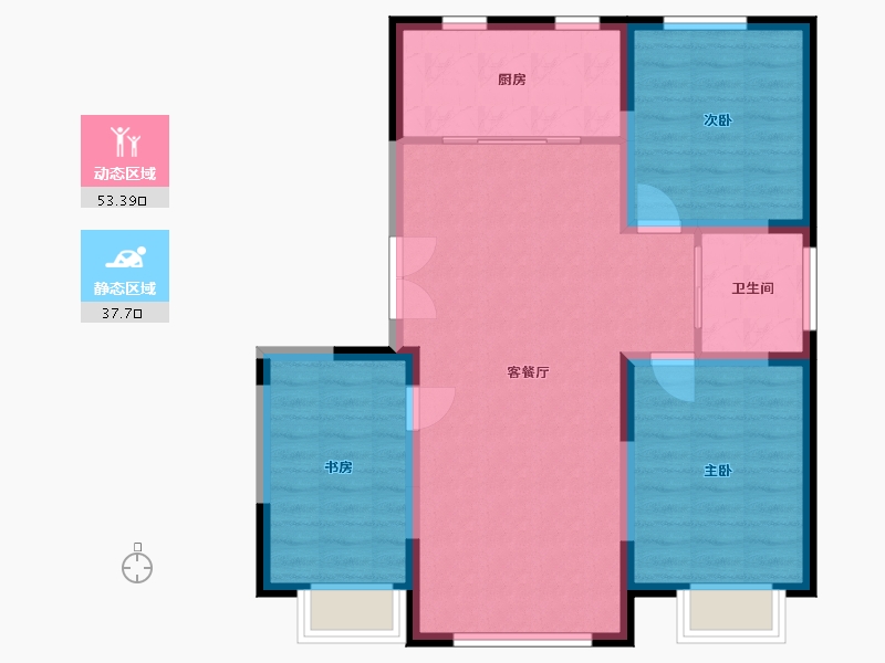 吉林省-松原市-飞达城-115.57-户型库-动静分区