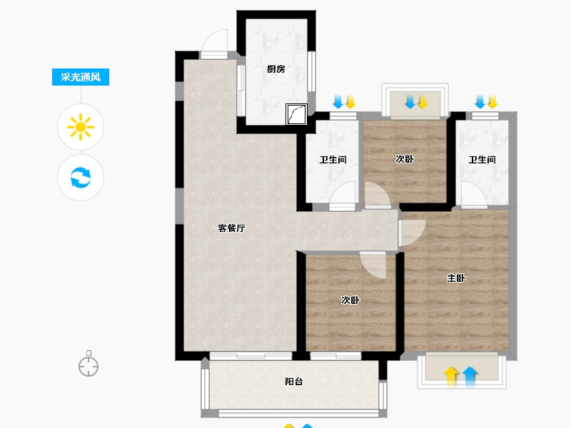 湖北省-宜昌市-保利山海大观-100.00-户型库-采光通风