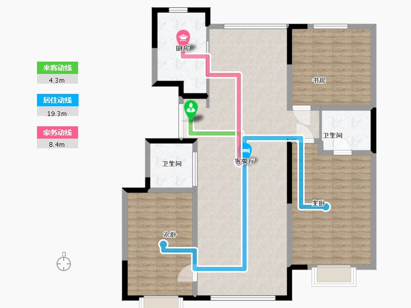 吉林省-松原市-飞达城-136.47-户型库-动静线