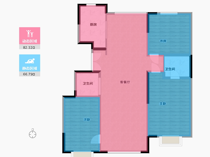 吉林省-松原市-飞达城-136.47-户型库-动静分区