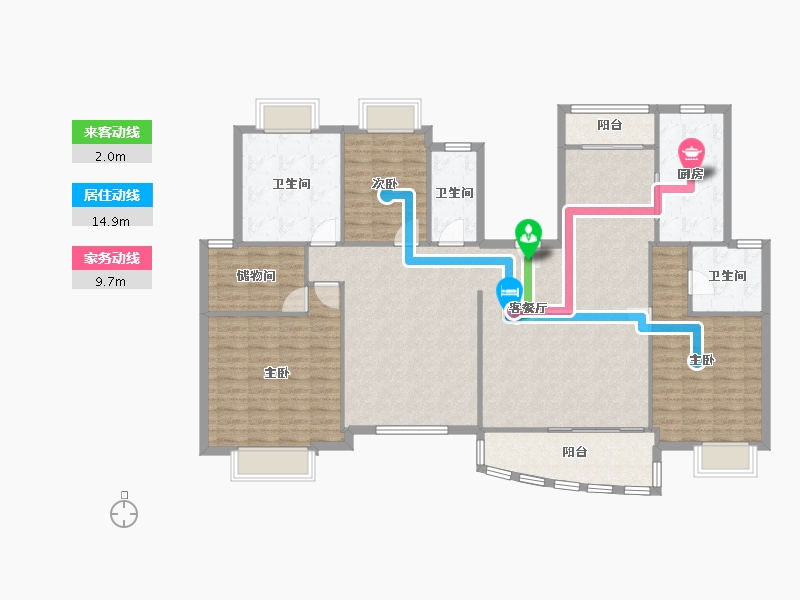 浙江省-绍兴市-国际华城-185.00-户型库-动静线