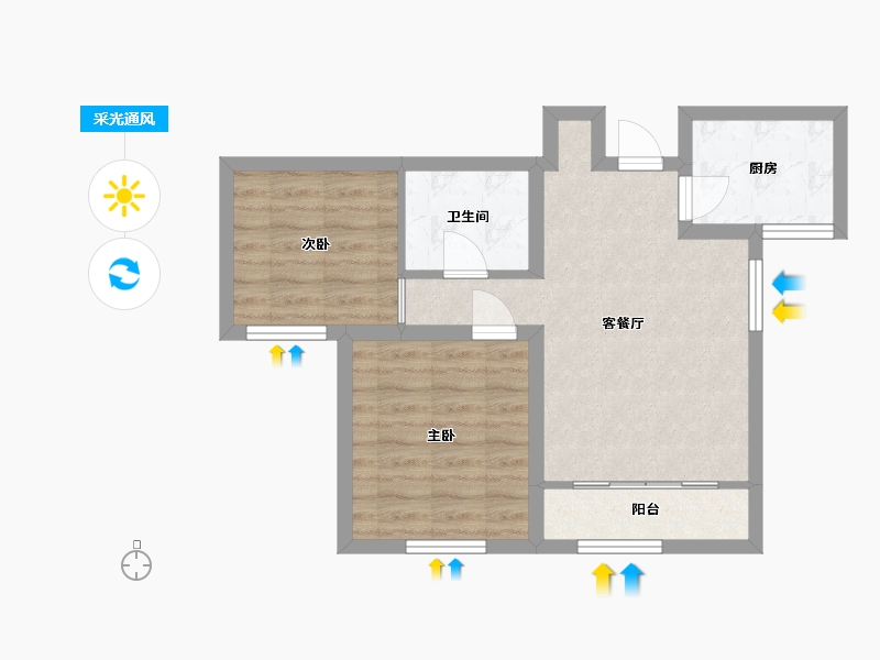 河北省-保定市-双泰城-60.00-户型库-采光通风