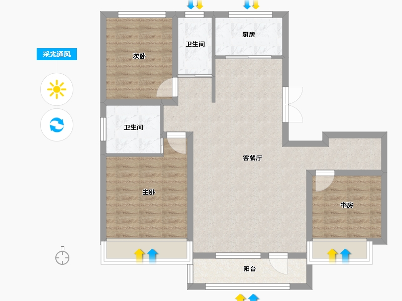 吉林省-松原市-新华府-126.00-户型库-采光通风