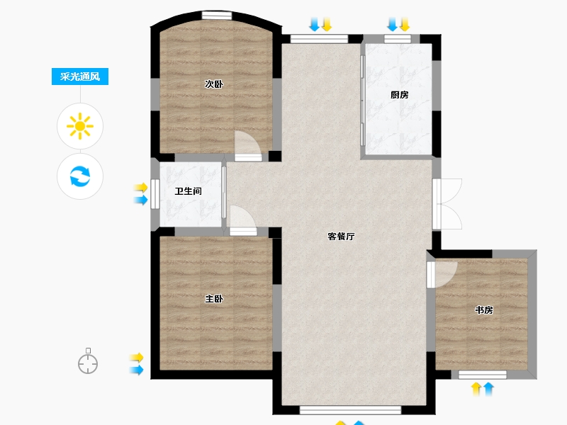 吉林省-松原市-江玺台-122.00-户型库-采光通风