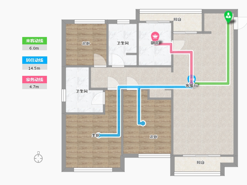 江西省-南昌市-绿地国际博览城-90.78-户型库-动静线