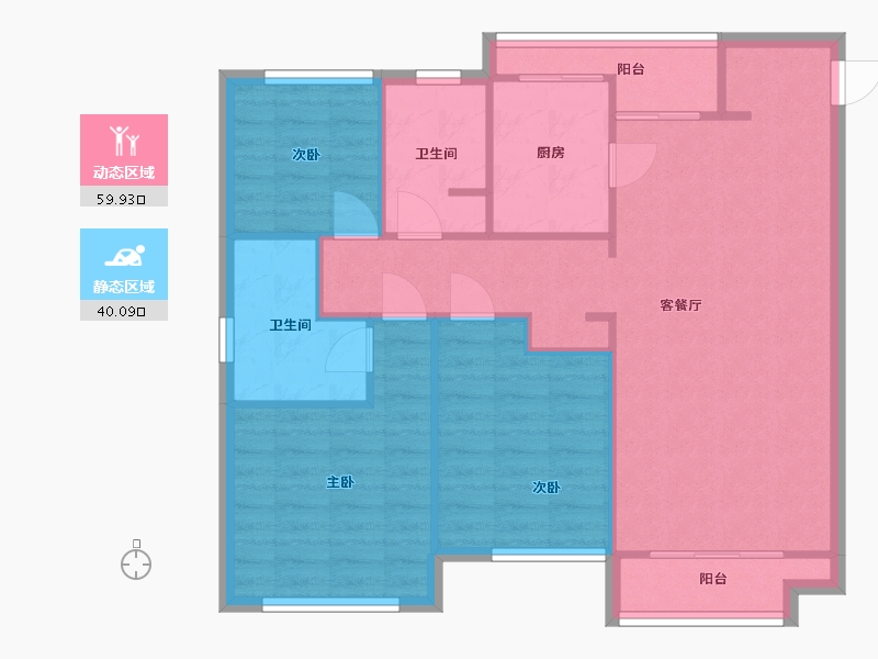 江西省-南昌市-绿地国际博览城-90.78-户型库-动静分区