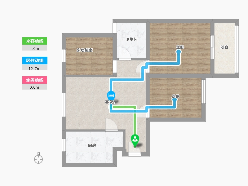 江苏省-南京市-莲花新城北苑-74.00-户型库-动静线