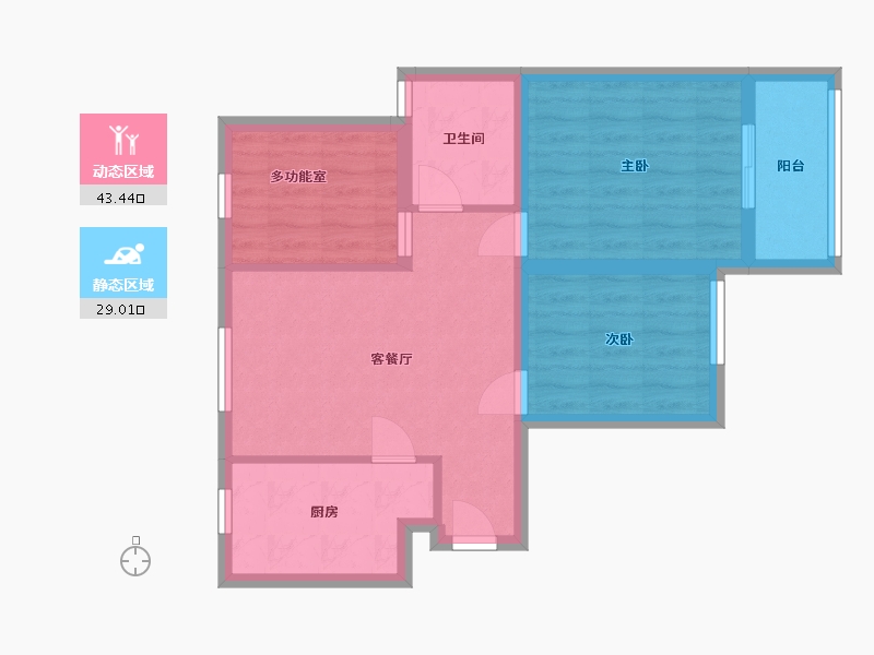 江苏省-南京市-莲花新城北苑-74.00-户型库-动静分区