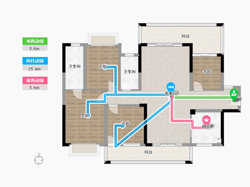 广西壮族自治区-贺州市-星都时代悦山府-127.00-户型库-动静线