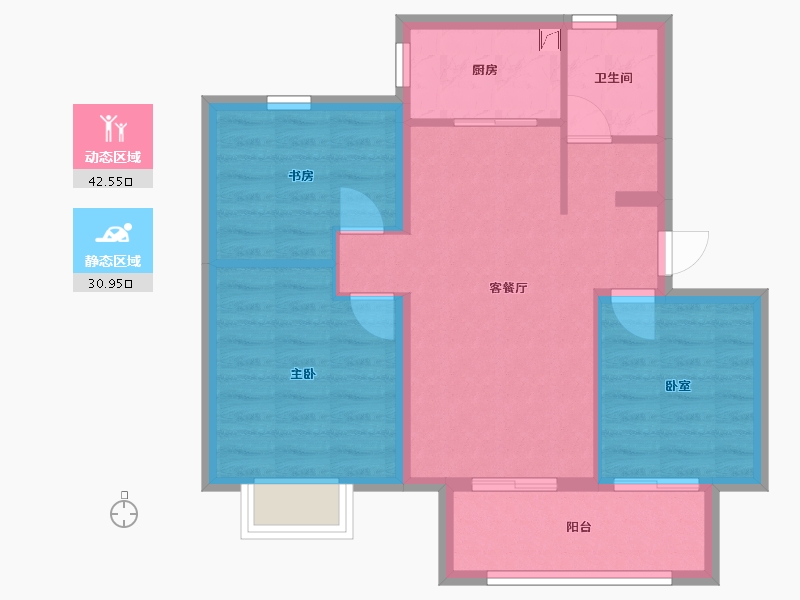 江苏省-常州市-拾光里-65.00-户型库-动静分区