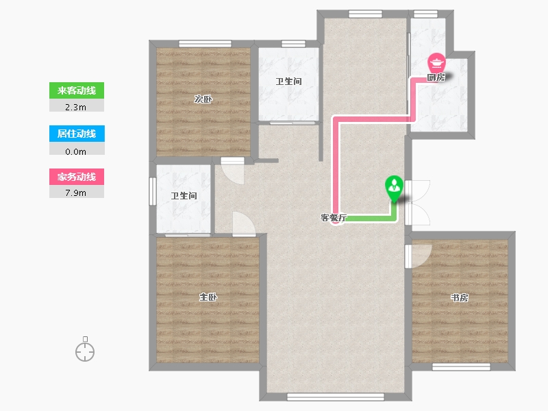 吉林省-松原市-江玺台-136.70-户型库-动静线