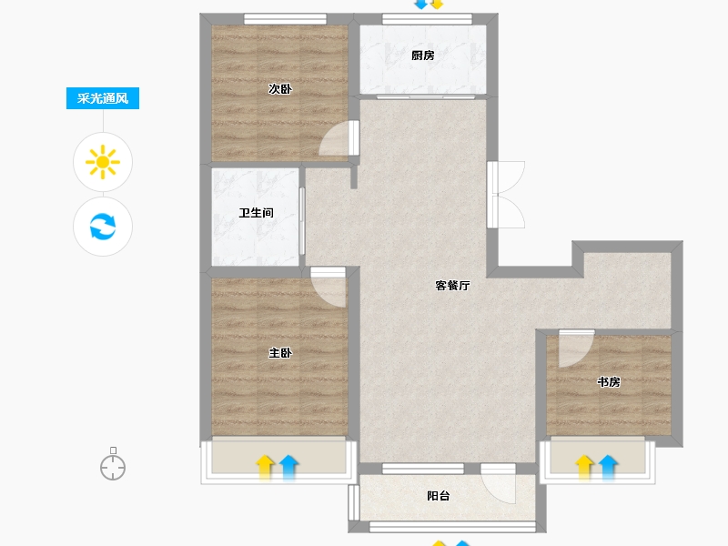 吉林省-松原市-新华府-111.00-户型库-采光通风