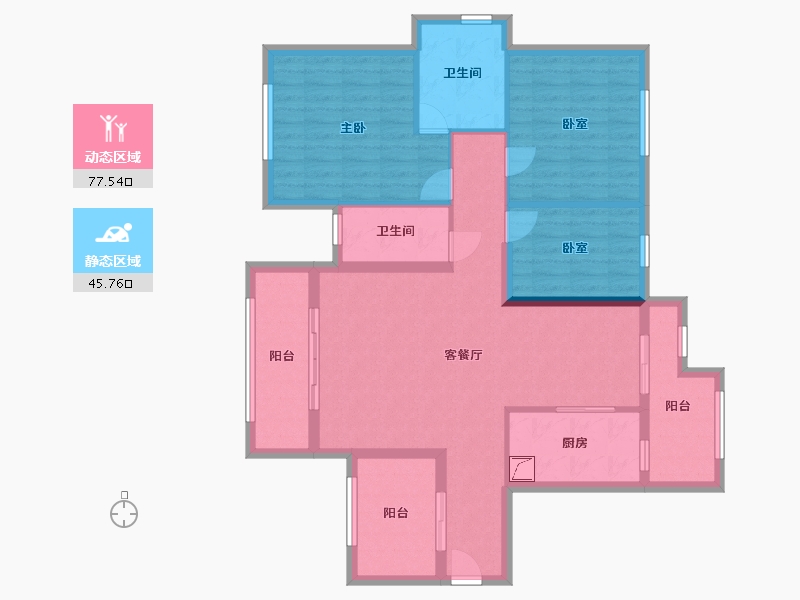 湖南省-常德市-ziyuhuafu-110.00-户型库-动静分区