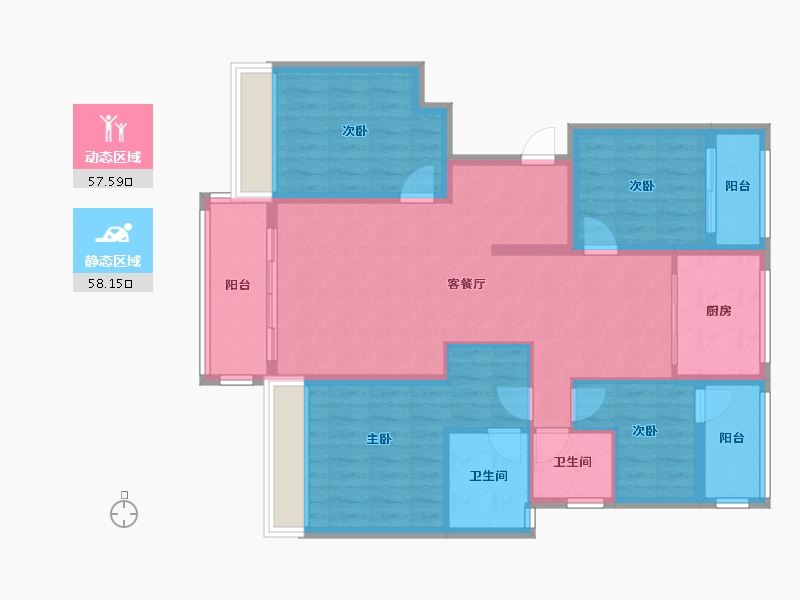 浙江省-台州市-祥生国宾府-100.00-户型库-动静分区