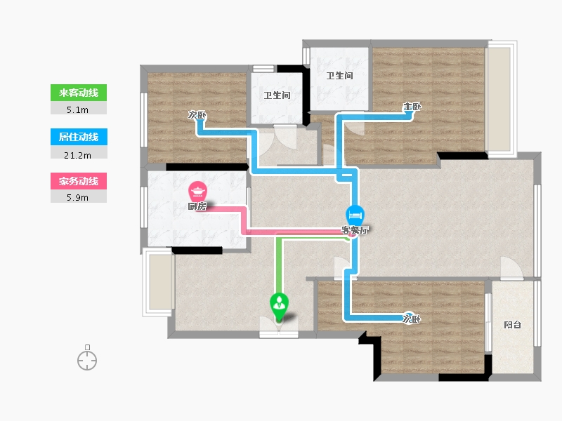 浙江省-台州市-华鸿锦宸府-113.00-户型库-动静线