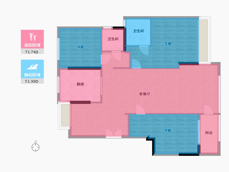 浙江省-台州市-华鸿锦宸府-113.00-户型库-动静分区