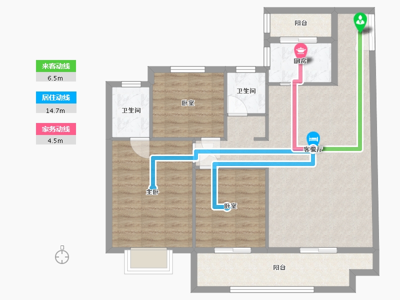 河南省-焦作市-征云美好生活家园-105.00-户型库-动静线