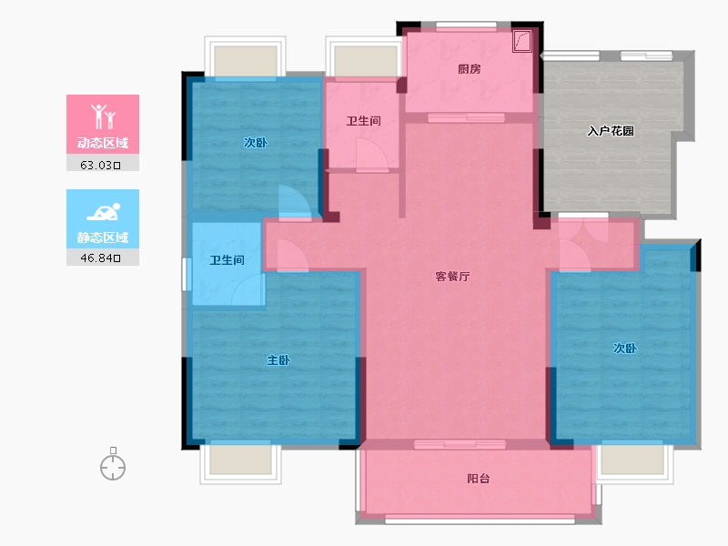 湖北省-随州市-书香华府-106.00-户型库-动静分区