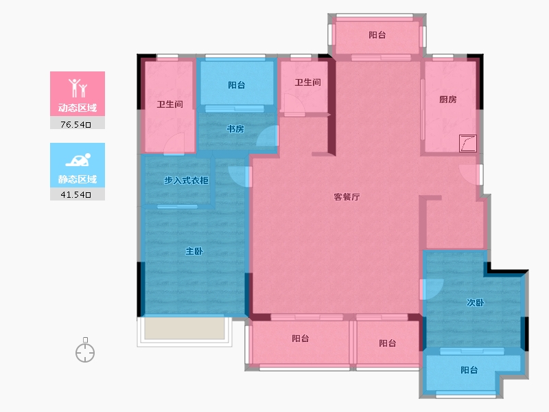 安徽省-池州市-御湖宸院-105.00-户型库-动静分区