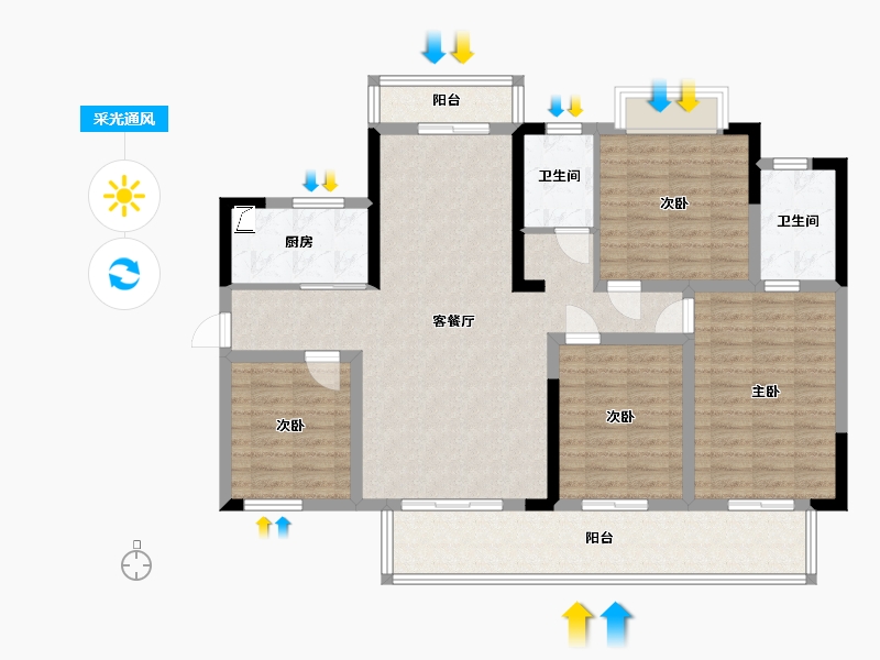 四川省-成都市-金都华庭-135.00-户型库-采光通风